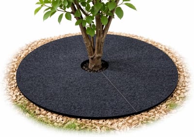 Vilten Mulchschijf - Onkruiddoek Tuin - Boom Beschermen - Waterdoorlatend Materiaal - 50 cm Diameter - Antraciet