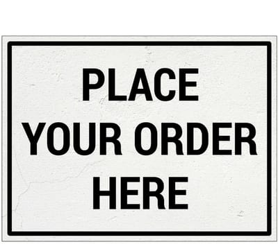 Place your order here bord | Forex Re materiaal | 20 x 15 cm