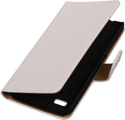 Wit Effen Booktype Huawei Y560 / Y5 Wallet Cover Hoesje