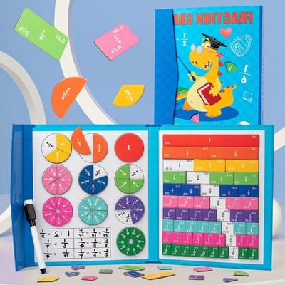 Magnetische tegels voor breuken, breukberekening en breukcirkels - Set voor educatieve doeleinden en creatief leren