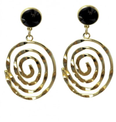 Clip oorbellen -goudkleurig -zwart- geen gaatje- Charme Bijoux
