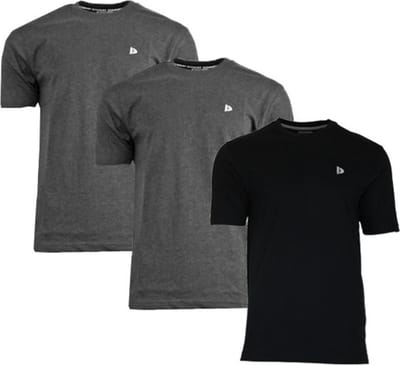 3-Pack Donnay - T-shirt (Vince) - Sportshirt - Heren - Charcoal-marl/Black/Charcoal-marl (269) - maat S