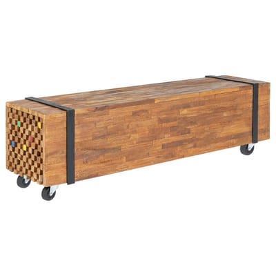 vidaXL - Tv-meubel - 110x30x32,5 - cm - massief - teakhout