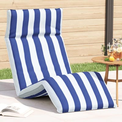 vidaXL - Opvouwbare - ligstoel - Blauw - en - Wit - 175x54x8,5 - cm - Oxford - Stof