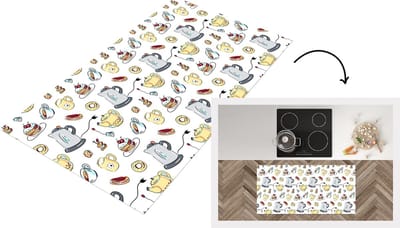 Keukenloper - Loper keuken - Patronen - Thee - Taart - High tea - 120x60 cm - Keukenloper vinyl