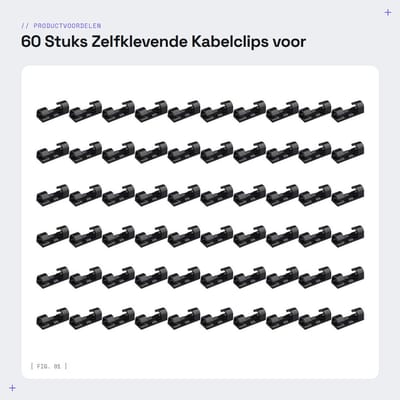 Dailygoods- Kabelclips Sterke Zelfklevende 60 Stuks - Kabelhouder - Kabel Organiser - Ruimtebesparend - Geschikt voor 7mm Draad - Milieuvriendelijk Kunststof