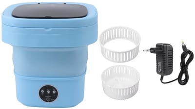 Dailygoody - Draagbare Wasmachine - Opvouwbare Mini-wasmachine - Ideaal voor Reizen - Blauw - Compact en lichtgewicht - Geschikt voor Appartement en C