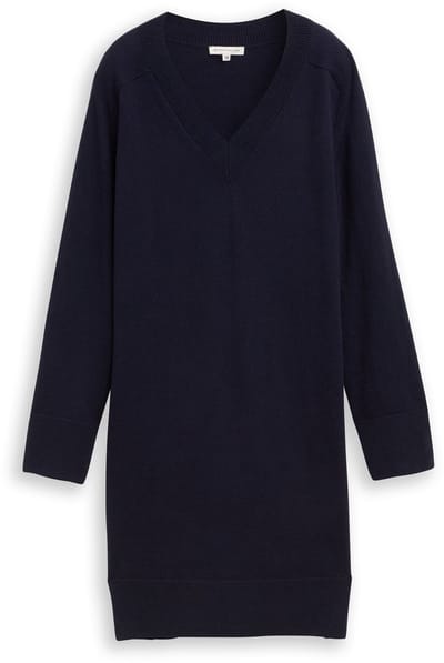 Tom Tailor - Gebreide jurk met kasjmier - Maat 36 - Knitted Navy Melange