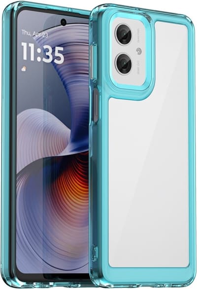Coverup Hoesje - Geschikt voor Motorola Moto G55 Hoesje - Coverup Transparant ShockProof TPU Back Cover - Blauw