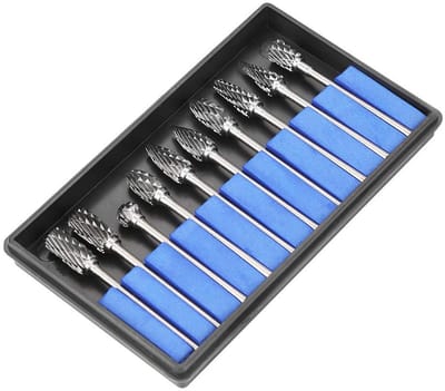 Dailygoody - Roterende Burr Set - Houtbewerking - Metaalbewerking - 10 stuks - Tungsten Carbide - Voor Graveren en Boren