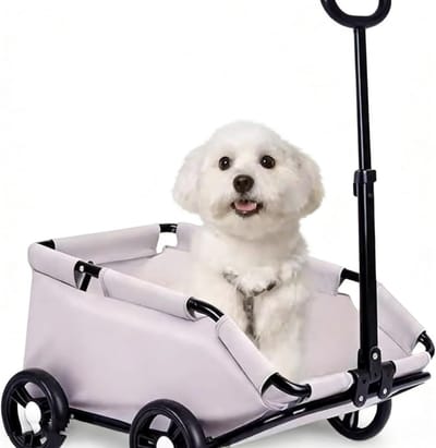 Huisdierenwagen Opvouwbaar - Dierenkar Kinderwagen - Dieren Vervoeren - Lichtgewicht Frame - 5 inch Wielen - Zwart