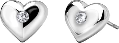 Quiges - Oorknoppen Hart met Zirkonia Transparant - Dames Oorbellen - 925 Zilver Rhodium - ESE019