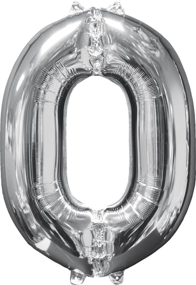 AMSCAN Bal nummer 0 - 51 x 66 cm - Zilver