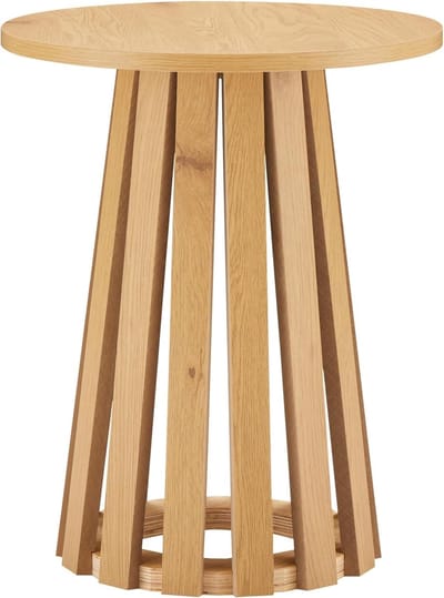 Ronde bijzettafel - Eigentijdse tafel - Woonkamer inrichting - Stijlvol hout design - 45cm diameter - Houtkleurig