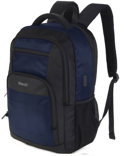 Ntech Rugzak Blauw - Schooltas 20L - Spatwaterdicht Rugzak Inclusief USB C Oplaadpoort - Laptoptas Dames en Heren - Jongens en Meisjes - Laptop Rugtas 16 inch