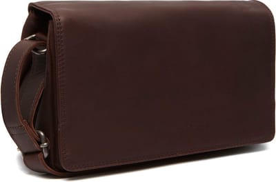 The Chesterfield Brand Leren Schoudertas Tustin Shoulderbag Brown Donkerbruin