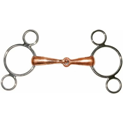 3 of 4 rings bit voor paarden met een leren loop Tattini Pessoa