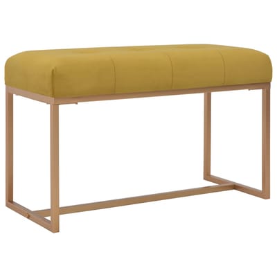 vidaXL - Bankje - 80 - cm - fluweel - mosterdkleurig