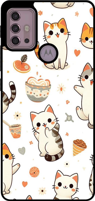 Smartphonica Telefoonhoesje Geschikt voor Motorola Moto G20 / G30 met katten opdruk - TPU backcover case cat design geschikt voor Motorola Moto G20;Motorola Moto G30