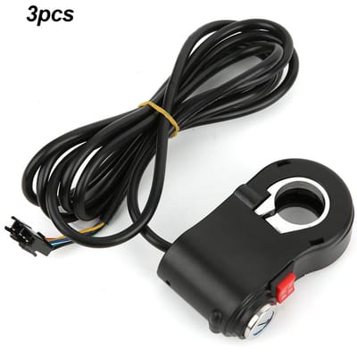 3 stuks Stuurschakelaar Aan Uit Knop 3 Snelheidspositie met Vergrendeling Onderdelen voor Elektrische Fiets black