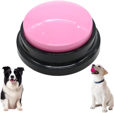 1 stuk - Knop voor spraakopname - Knop voor hondencommunicatie - Zoemer voor huisdierentraining - Interactief spraakspeelgoed voor hondentraining - Opnemen en afspelen - Roze - 8,8*8,8*4 cm - Voor communicatie en training van huisdieren