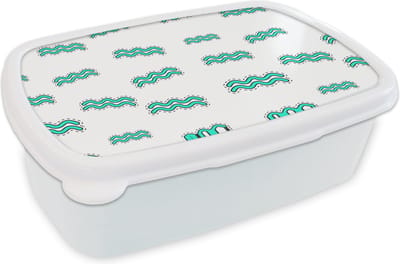 Broodtrommel Wit - Lunchbox - Brooddoos - Aquarius - Astrologie - Zodiac - Design - 18x12x6 cm - Volwassenen