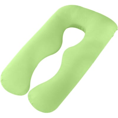 70*130 cm Grote Maat Puur Katoen Stof Multifunctioneel Zwangerschapskussenhoes Katoen Comfort Zachte Hoes U-Vorm voor Zwangere Vrouwen groen