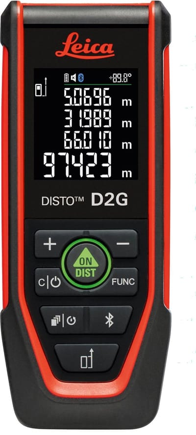 Leica DISTO D2 G - Groene Laser Afstandsmeter 120m, 1.5mm, bluetooth en NFC - Model 2026