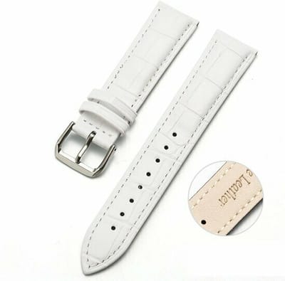 By Qubix - 20mm - Crocodile leren bandje - Wit - Geschikt voor Huawei watch GT 2 (42mm) - Huawei watch GT 3 (42mm) - Huawei watch GT 3 Pro (43mm)