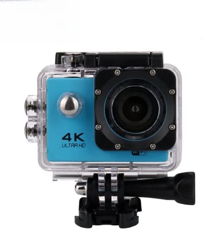4K Ultra HD mini-actiecamera, 2,0 inch scherm, wifi-sport-DV-camera, waterdichte onderwatercamera, helmcamera voor motorfietsen (blauw)