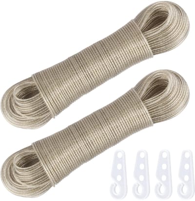 Cosensi- Waslijn 50 m - Waslijn met stalen kern 3 mm - Weerbestendig - Extra sterke waslijn - Ideaal voor tuin/camping - Duurzaam en flexibel - Waskoord