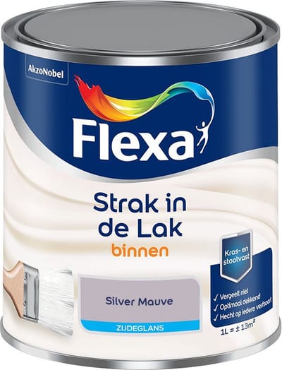 Flexa - Strak In De Lak Binnenlak Zijdeglans - Silver Mauve - Mengverf - 1 L