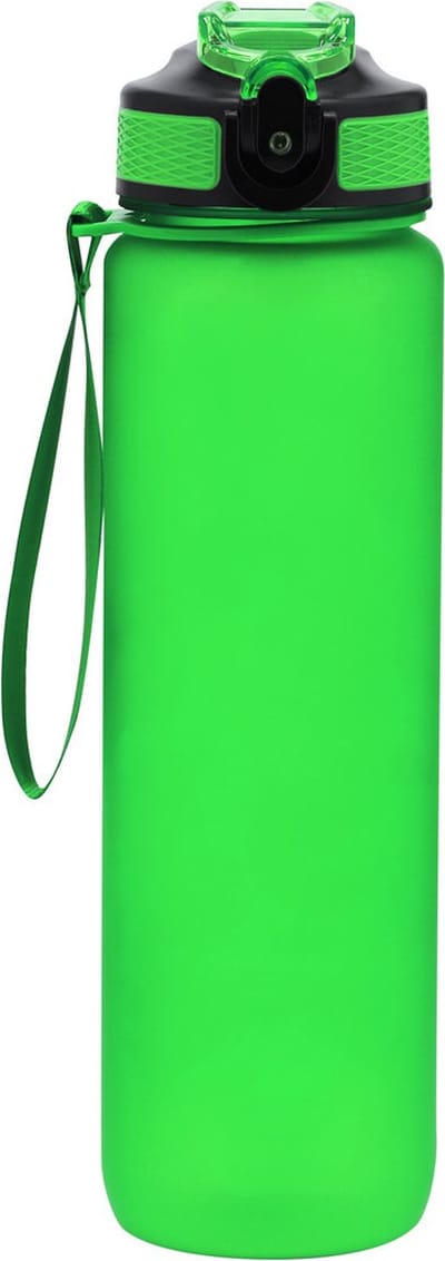 Bellatio Design Waterfles/drinkfles sport bidon Olympic Dream - groen - RPET kunststof - 1000 ml - schroefdop - met inhoud aanduiding