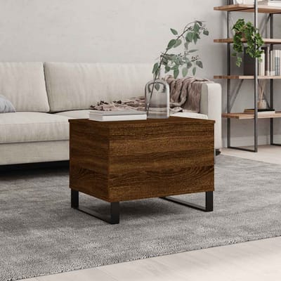 vidaXL - Salontafel - 60x44,5x45 - cm - bewerkt - hout - bruin - eikenkleur