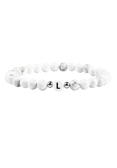 good.designs Parelarmband van howlietstenen met de letter L