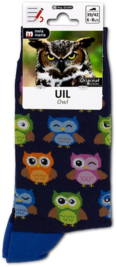 Meia Mania Sokken met Uiltjes – Blauw – Maat 35/38