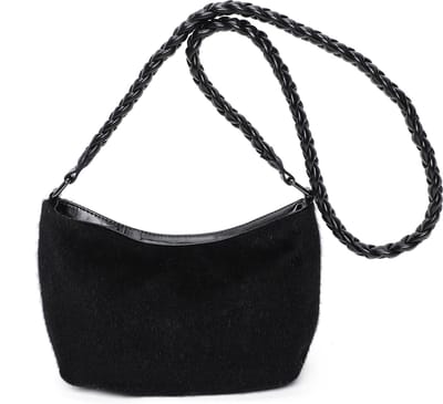 Ines Delaure - Trendy teddy handtas - zwart