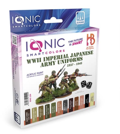 AMMO by Mig Jimenez Hobbyverf Acrylverf - MIG IO1204 Ionic Smart Colors - WWII Imperial Japanese Army Uniforms 1937-1945 Kleurenset - Acryl Set 12x20ml Verf set - 12x 20 ml