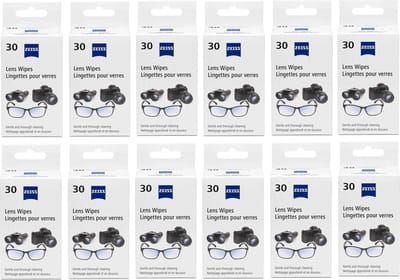 ZEISS - Lens Wipes - 12 Pak - 12 x 30 Reinigingsdoekjes = 360 Reinigingsdoekjes - Voordeelverpakking