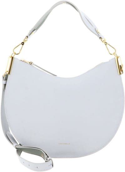 COCCINELLE Leren schoudertas Sunup Handbag Double Grainy Leather Snow / Greenery Lichtblauw