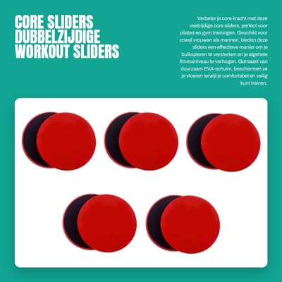 Dailygoods- Core Sliders - 10 Stuks - Dubbelzijdige Workout Discs - Antislip - Duurzaam EVA-schuim - Geschikt voor Alle Oppervlakken - Veiligheid bij Oefeningen - Fitness Sliders