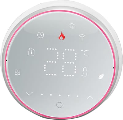 Slimme Thermostaat - App Bediening - Waterverwarming Regelen - Programmeerbaar Weekschema - 5-35 Graden - Wit