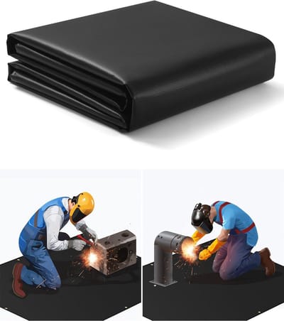 Heavy Duty lasdeken 1,8 x 2,4 m - Siliconen Gecoate Glasvezel Branddeken voor Professioneel Lassen en Snijden