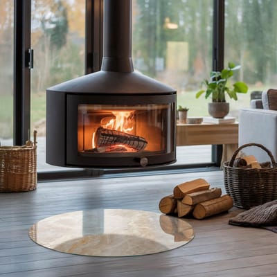 Coloray Vloerplaat Houtkachel - Plaat onder Houtkachel - 70 cm x 70 cm - Kachel Onderplaat - Beige Vloerplaat Kachel - Plaat Kachel - Onderplaat Kachel - Houtkachel Vloerplaat - Onderplaat