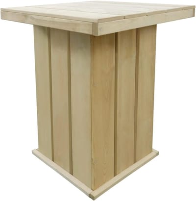 Houten Statafel - Hoge Tuin Tafel - Buiten Borrelen - Rotbestendig Grenenhout - 75x75x110cm - Bruin