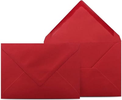 Enveloppen DIN C6 - Wenskaartenvelop Uitnodigingenvelop - Briefwisseling versturen - Zonder venster - 114 x 162 cm - Kersenrood