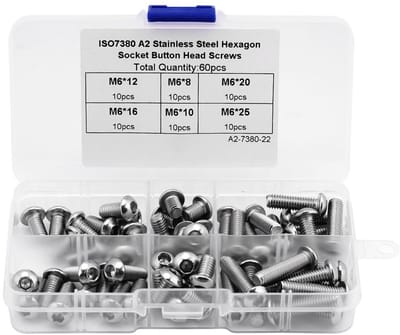 Allecto - Inbusschroeven - M6 Schroeven - Roestvrij staal - 60 Stuks - Bevestigingsmiddelen voor Elektronica - Plastic Doos
