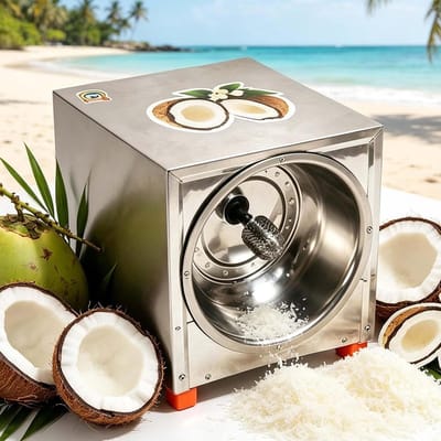 Elektrische Kokosrasp - Kokosrasp Machine - Snel Kokos Verwerken - Ovaal Raspstuk - 300W - Zilver