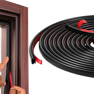 Koude-isolerende Deurafdichting - Zelfklevende Rubber Strip voor Geluidsisolatie en Weerbescherming (6m, Zwart)