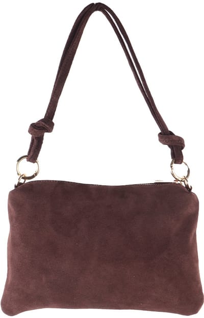 Giuliano lederen schoudertas Sienna - Suede - Made in Italy - Koffie